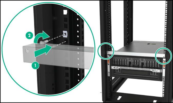 Installing and securing the blanking panel to the rack