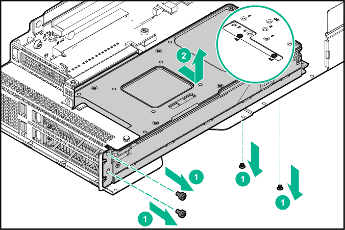 Removing Intel 5110P GPU1 from front of three-slot riser