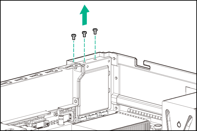 Removing the screws on the air blocker for the onboard PCIe expansion slots 5–7