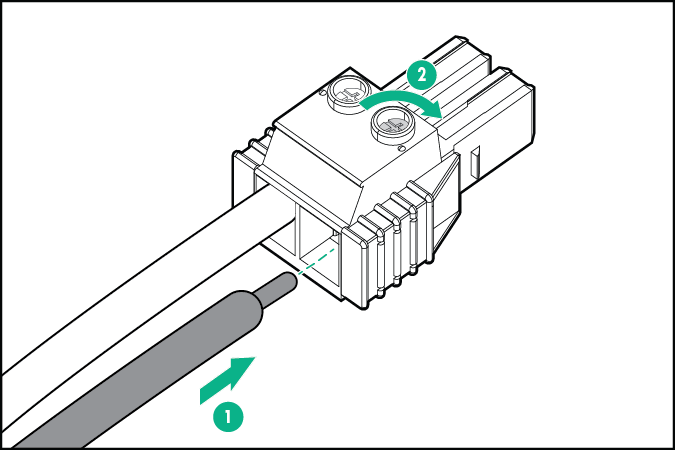 Inserting the return wire into the terminal block connector