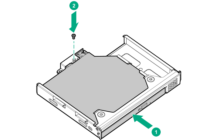 Installing an optical drive in the optical drive cage