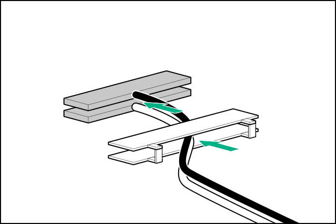 Threading the cables through the retention clip
