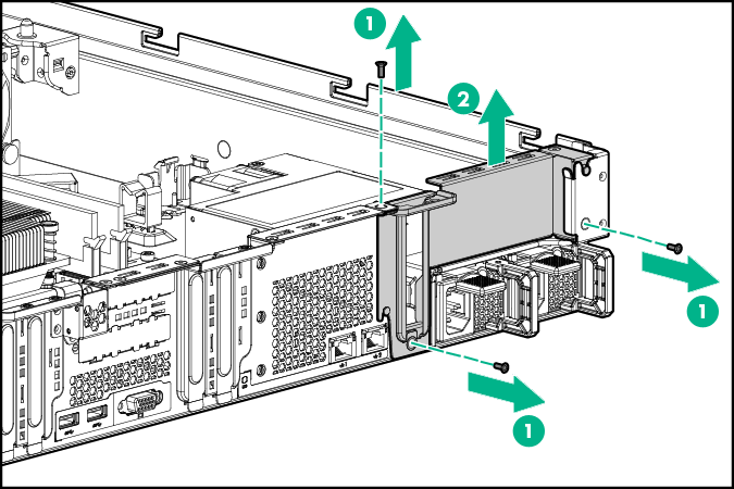 Removing the primary PCI riser cage blank