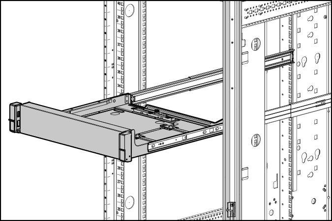 Installing the Enetrprise rack mounting option in the rails