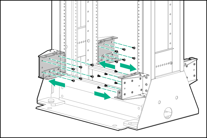 Installing brackets on two-post rack columns