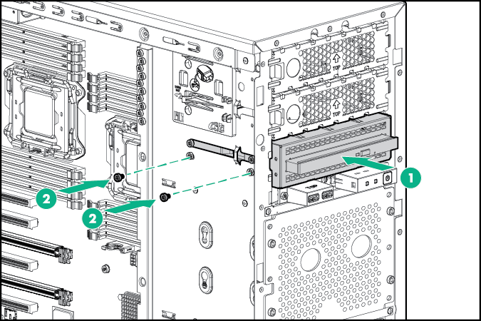 Installing the slim optical disk drive cage into the chassis