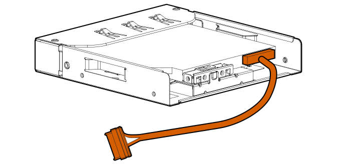 Connecting the SATA-power cable to the optical drive