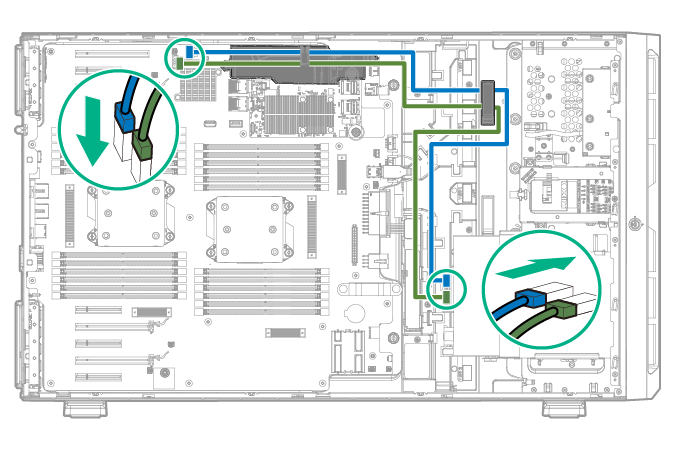 Connecting a SATA device to the SFF media cage option