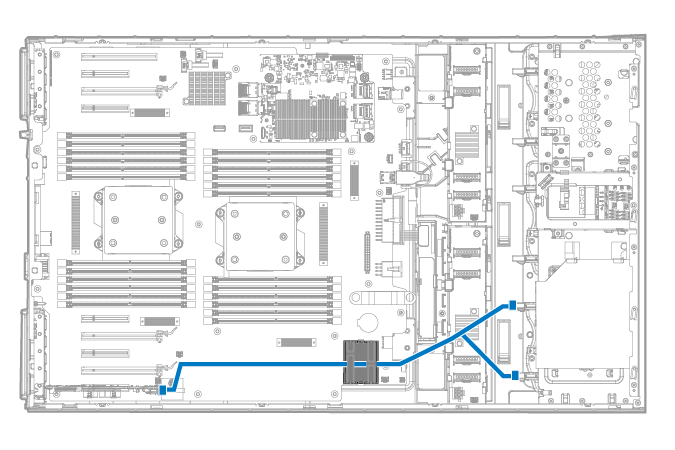Mini-SAS Y-cable routing for PCIe slot 6 to 9 (SFF configuration)