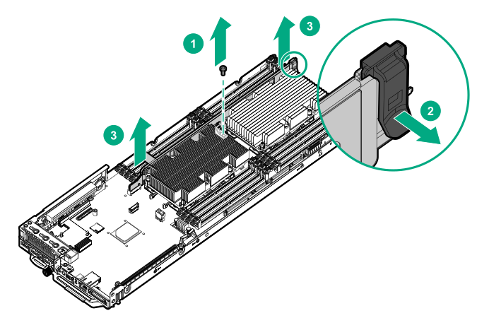 Removing the M.2 SSD riser board