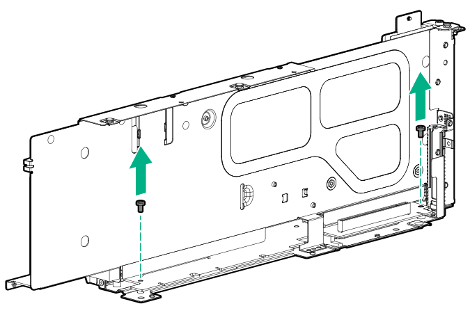 Removing the screws from the five-slot secondary riser board