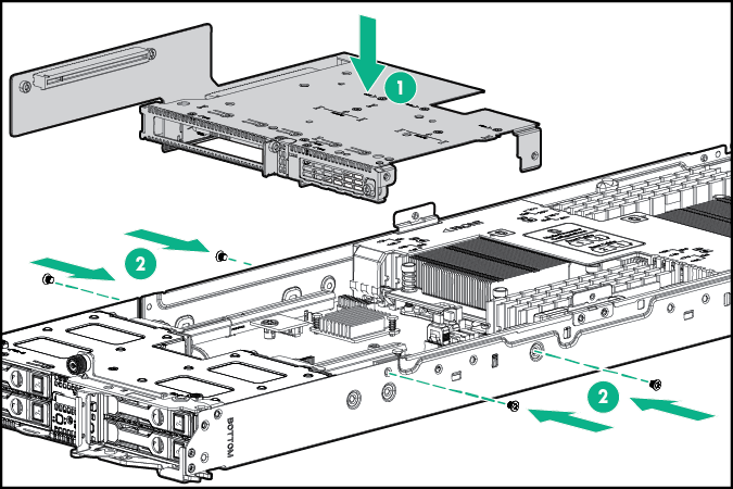 Install the PCI riser board assembly