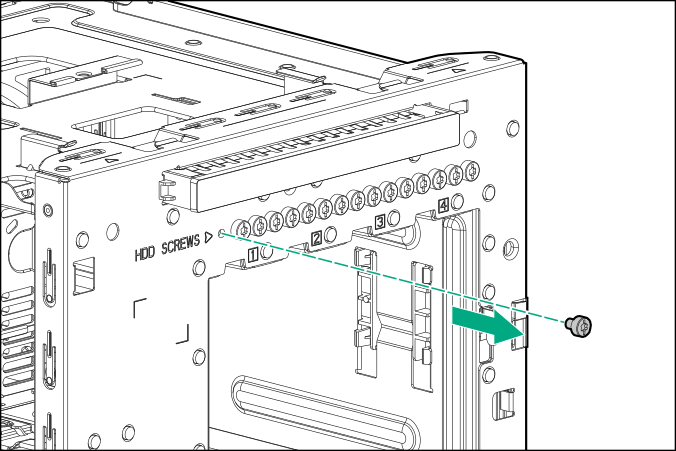 Removing a drive screw from the front panel