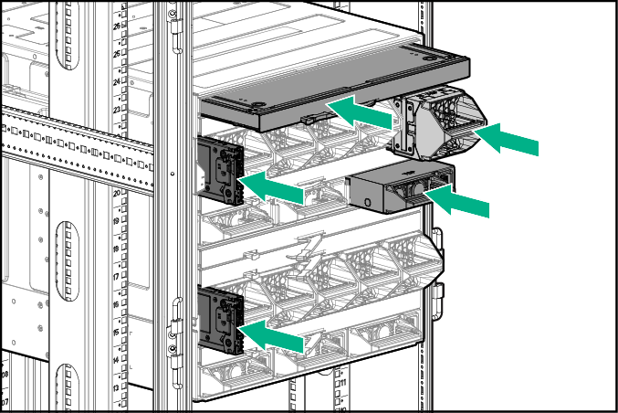 Installing rear components in an HPE Synergy frame