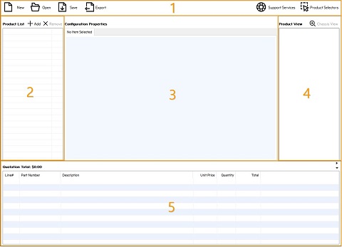 Main interface for the configurator